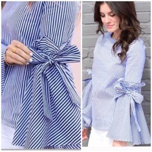 Stripes Charisma Top Bell Sleeves Size M/L